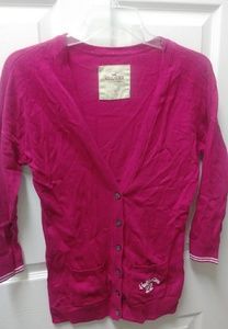 Nice magenta hot pink cardigan Hollister sweater